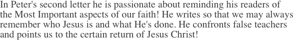 In Peter's second letter he